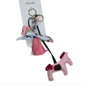 💖🔹️ Natasha Couture🔹️ Adorable Pink Horse Keychain Bag Charm